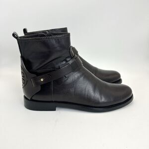 Tory Burch Colton Flat Bootie Galleon Women’s Sz 8.5 Chocolate Brown Leather